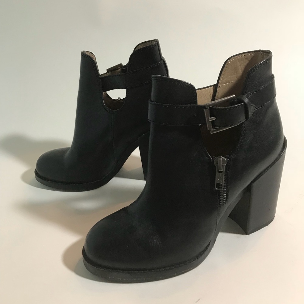 ASH booties in black with silver ankle buckle